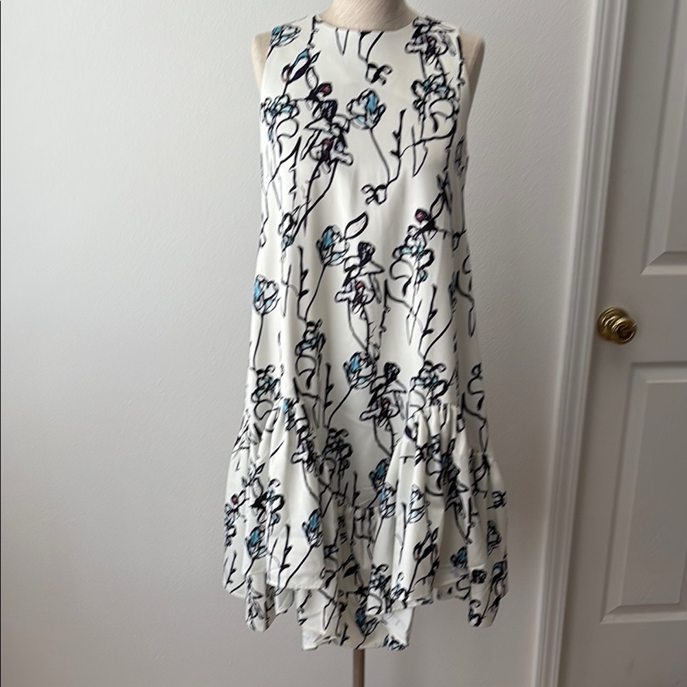 Gracia White and Black Ruffled Tiered Sundress
